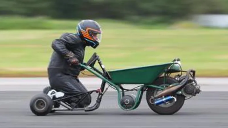  Mechanic builds record-breaking 50mph wheelbarrow