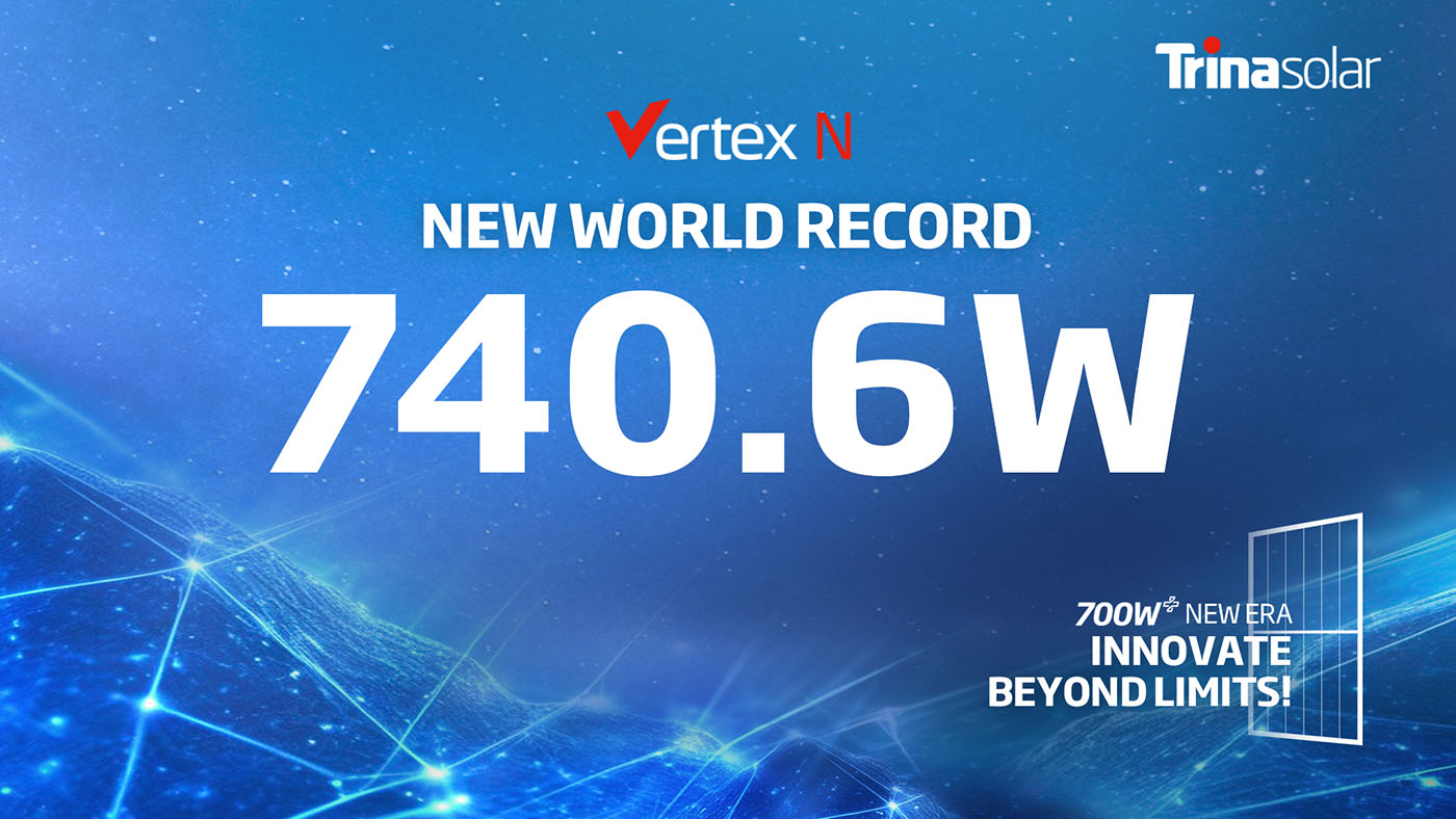  26th world record set as power output of Trina Solar n-type i-TOPCon module reaches 740.6W USA – English 