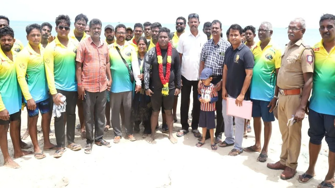  Chennai teen with autism earns spot in Asia Book of Records, swims across Palk Strait in record time