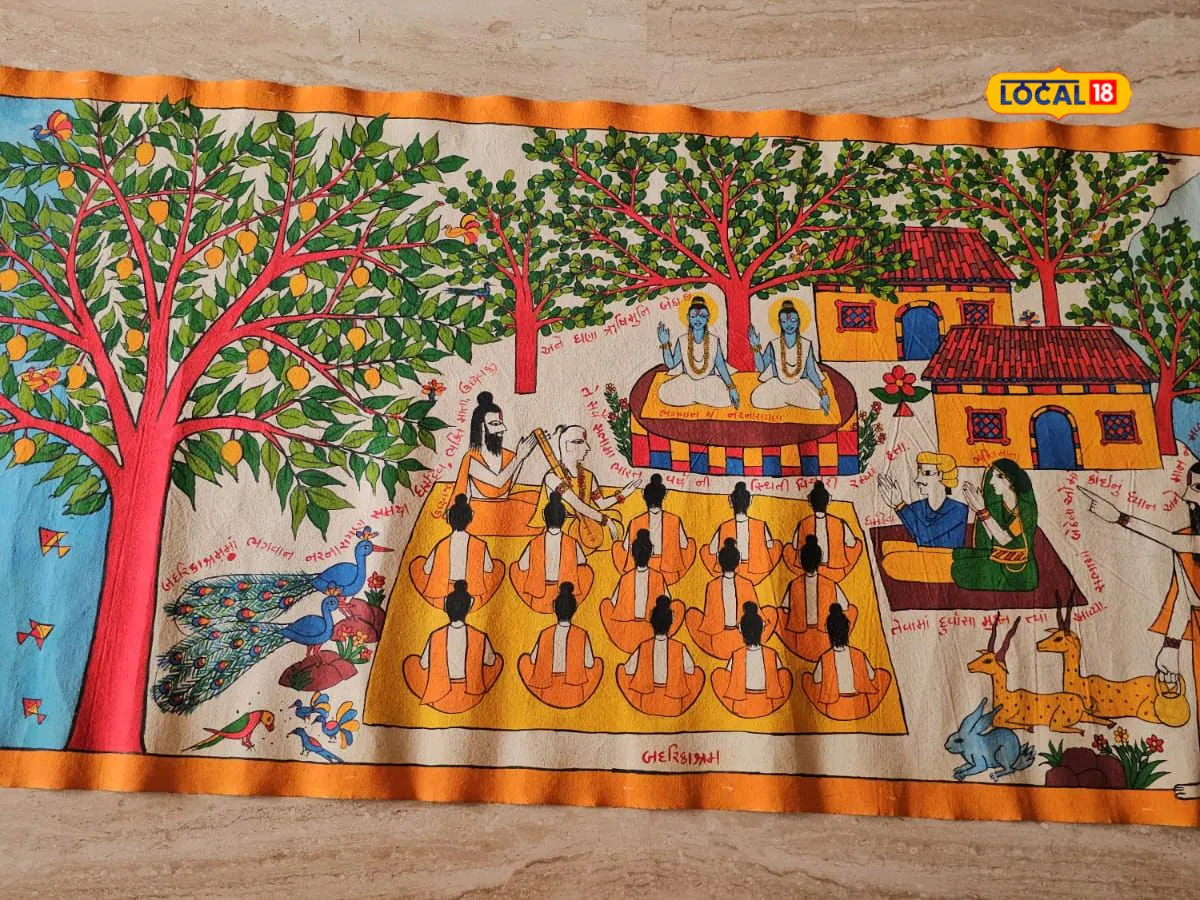  This couple set a unique record by creating such a massive painting of Lord Ghanshyam.