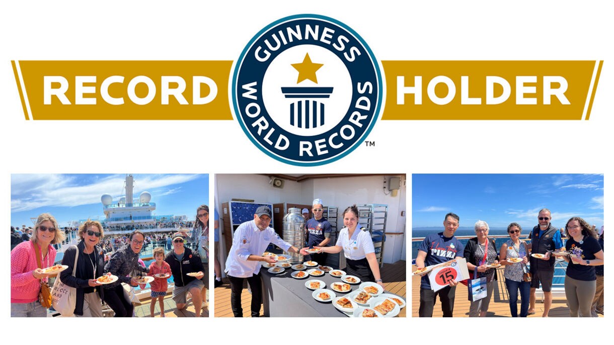  Princess Cruises Sets New Guinness World Records™ Title for World’s Largest Pizza Party at Multiple Venues with Hungry Guests Devouring More Than 60,000 Slices of Pizza!
