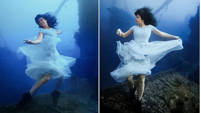 Canadian photographer sets new world record for deepest underwater model photoshoot