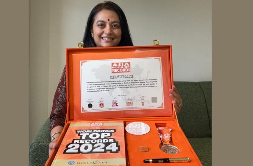  “Nimisha Parekh Enters Asia Book of Records for ‘Mehndikrit Ramayana’ Masterpiece”