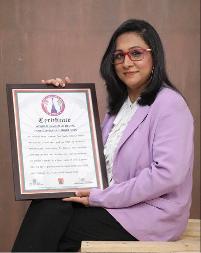  Dr. Deepali Shah Breaks Record with 34 Dental Articles & 10 E-Books in 2 Years
