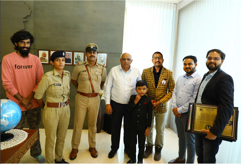  Cycling for a Cause: Gujarat Police Group 3 Sets New Record Honoring Martyrs and Corona Warriors