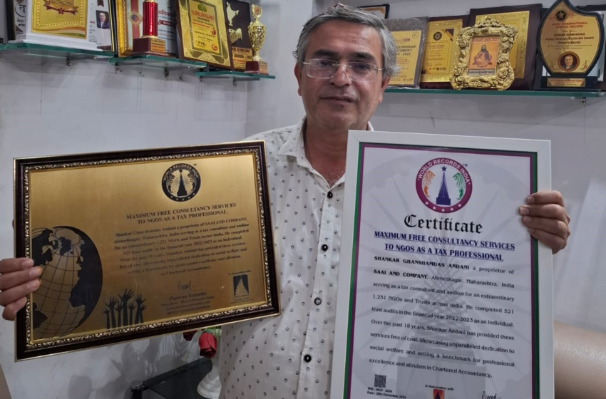  Record-Breaking Tax Consultant Provides Maximum Free Services to Over 1,200 NGOs Across India