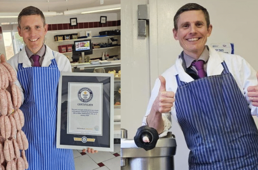  Bedfordshire Butcher Gavin Reynolds Smashes World Sausage-Making Record