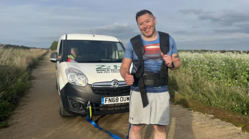  Bungee-Jump Survivor Halts World Record Van Pull After Nine-Hour Effort