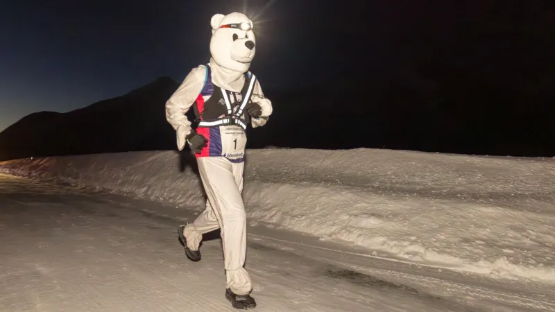  Gill Punt Sets World Record Running Ice Marathon Dressed as a Polar Bear