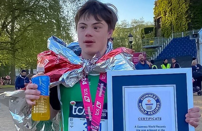  Teen with Down’s Syndrome Makes History as Youngest in His Category to Complete Marathon