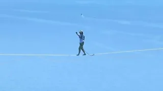  Jaan Roose Makes History with Daring Strait of Messina Slackline Walk
