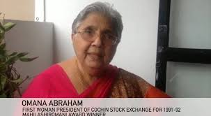  Omana Abraham Becomes First Woman President of a Stock Exchange in India