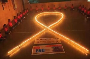 Panchsheel School Organizes Unique AIDS Awareness Event with Candle Lighting Ceremony