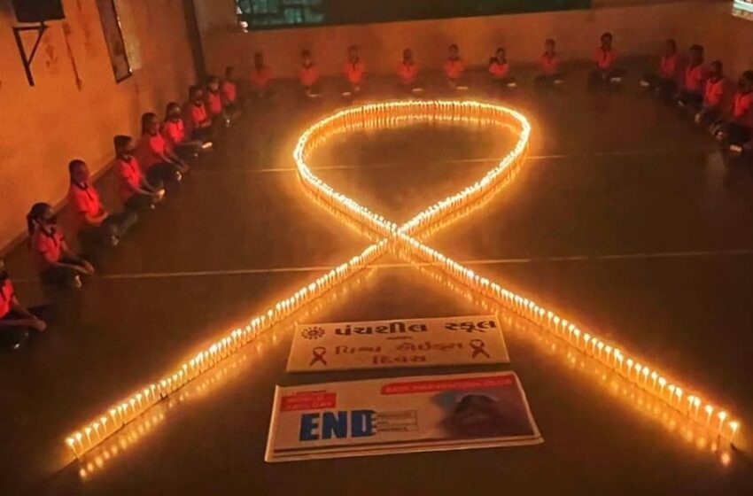  Panchsheel School Organizes Unique AIDS Awareness Event with Candle Lighting Ceremony
