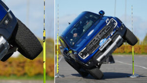 Paul Swift Sets New Guinness World Record by Driving Pickup on Two Wheels Through 88cm Gap