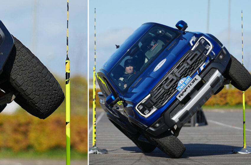  Paul Swift Sets New Guinness World Record by Driving Pickup on Two Wheels Through 88cm Gap