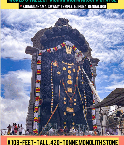  World’s Tallest Vishnu Vishwaroopa Statue Unveiled in Bengaluru