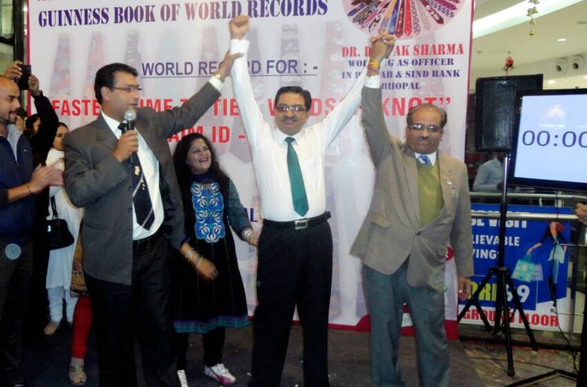  Fastest time to knot a necktie in Windsor knot by hand World Record set by Dr. Deepak Sharma