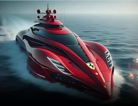  Ferrari Unveils Engine-Free, 100-Foot Eco-Yacht with 9 Patents