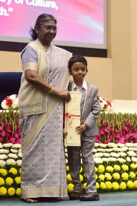  Rishi Shiv Prasanna from Karnataka Honoured with Rashtriya Bal Puraskar for Innovation