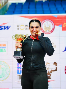  Saweety Boora Clinches Gold at International Boxing Championship in Hyderabad