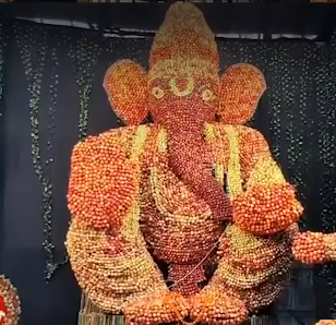 “Odisha Crafts 26-Foot Ganesh Idol Entirely from Apples”