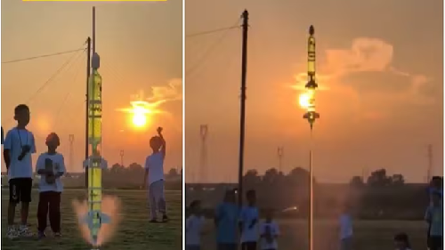  Chinese Students Launch Two-Stage Rocket Using Water and Cola Bottles