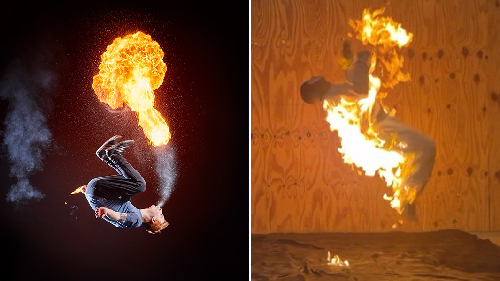  UK Daredevil Sets Fiery World Record with Flaming Backflips