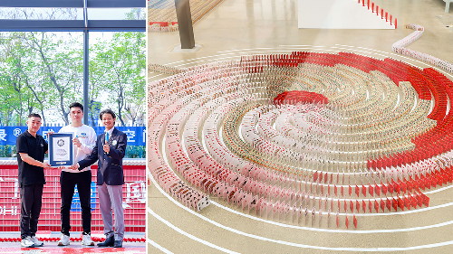  Chinese Manufacturer Sets Guinness World Record with 51,725 Playing Cards Domino Topple