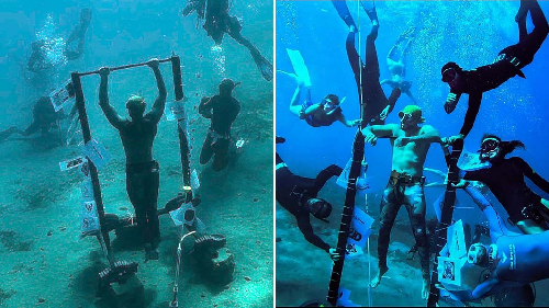 “Egyptian Free Diver Sets Record with 33 Underwater Pull-Ups on a Single Breath”