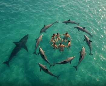  Dolphins Save Swimmers from Great White Shark in Incredible Act of Ocean Heroism