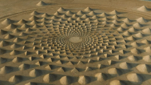 Jim Denevan Creates Dazzling 1 km Desert Mandala with 448 Sand Pyramids