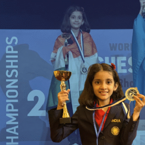8-Year-Old Anvi Hinge Wins 6 Medals for India at Western Asian Chess Championship