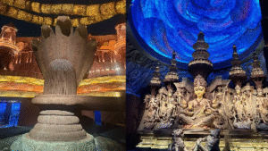 “Divine Artistry: 3 Crore Rudraksh Form Giant Shivalinga at Kolkata Puja Pandal”
