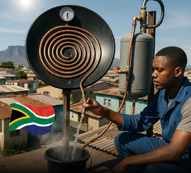  “South Africa Turns Satellite Dishes into Low-Cost Solar Water Heaters with Copper Coils”