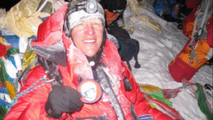 Astronaut Makes History Again First Person to Summit Everest and Leave a Moon Rock at the Peak