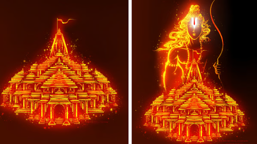  Ayodhya Ram Temple Jabalpur Artist Creates Captivating Digital Paintings Inspired by Dharma Flag Ceremony, Achieves 2 World Records