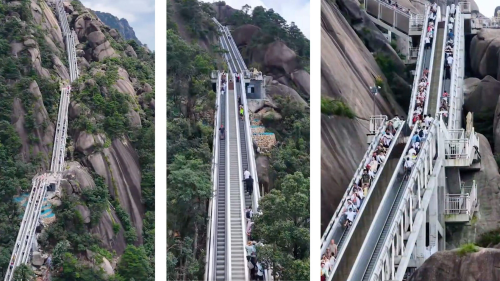  China Unveils World’s Longest Outdoor Escalator at Mount Lingshan