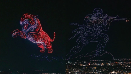  India Sets Guinness World Record as 2,983 Drones Form Giant Tiger in Night Sky