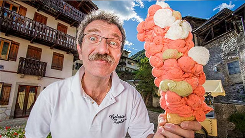  Italian Man Balances 121 Scoops to Set New Ice Cream World Record