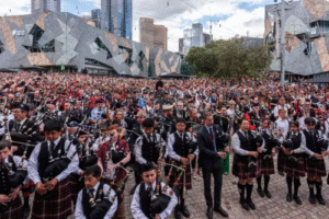 Melbourne Bagpipers Rock to World Record