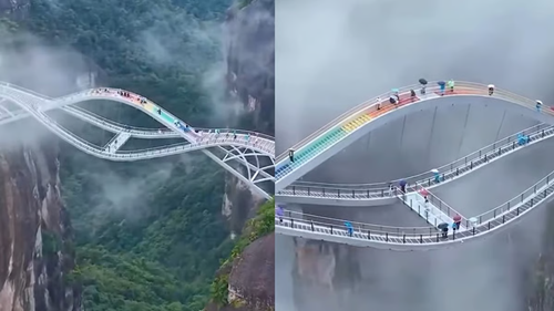  China’s Ruyi Bridge: Thrilling Glass Walkway Suspended 140 m Above Shenxianju Valley
