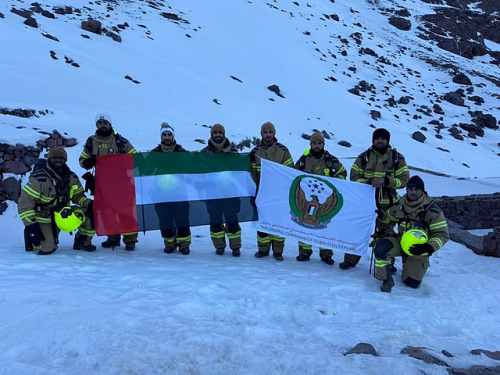  Dubai Civil Defence Firefighters Set Guinness World Record on Mount Toubkal