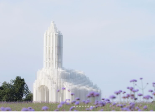  Ethereal ‘Paper’ Church Near Chengdu Glows Amid Lavender Fields