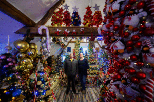 German Family Sets New World Record With 621 Decorated Christmas Trees in One House
