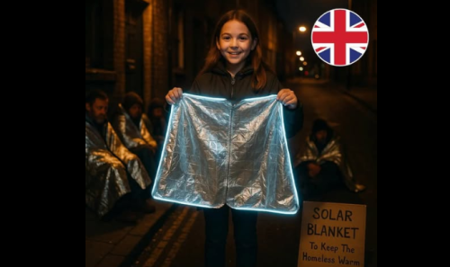  Glasgow Schoolgirl’s Solar-Powered Blanket for the Homeless Wins Global Praise