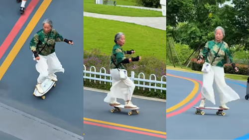  68-Year-Old Grandma Liu Becomes China’s Skateboarding Sensation