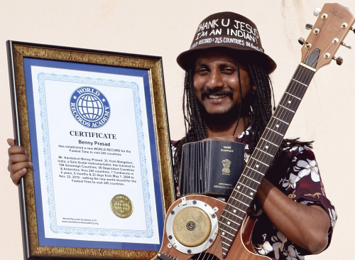  Indian Musician Benny Prasad Sets World Record for Fastest Time to Visit 245 Countries