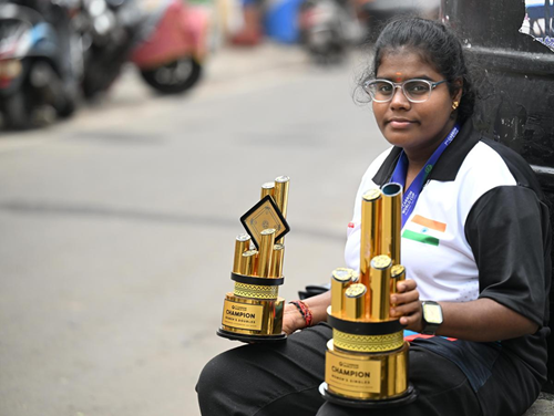  Keerthana Crowned Carrom World Champion