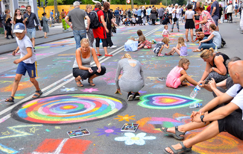  Largest Chalk Pavement Art Created in Copenhagen